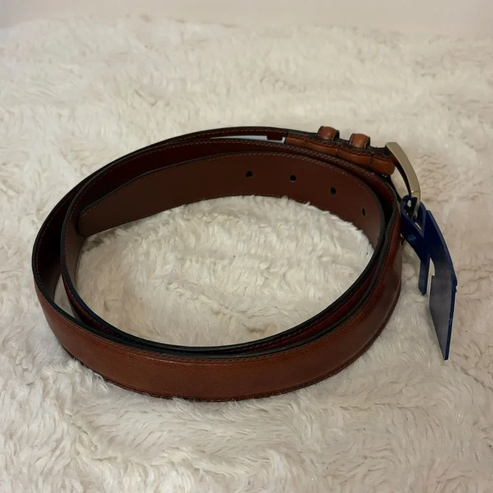 NWT Club Room by Charter Club Tan Brown Minimalist Belt Gold Hardware Size 40